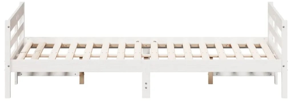 Cama sem colchão 140x200 cm madeira de pinho maciça branco