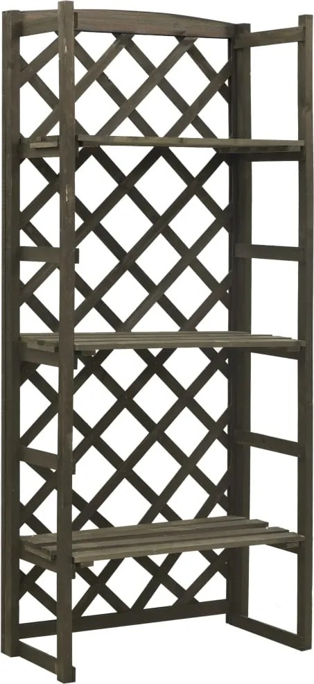 vidaXL Suporte de plantas c/ treliça 60x30x140cm abeto maciço cinzento