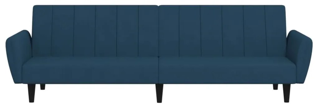 Sofá-cama de 2 lugares veludo azul