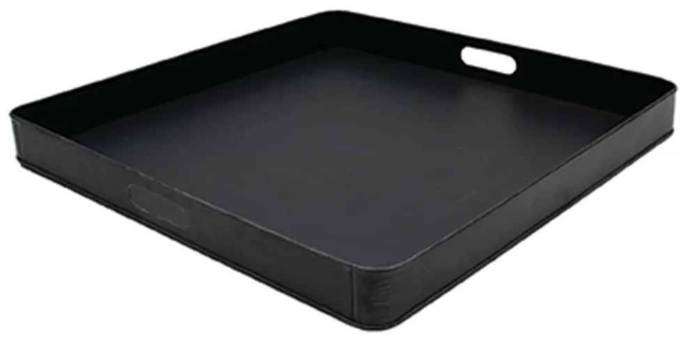 436638 LABEL51 Tabuleiro de servir 60x60x6 cm L preto antigo