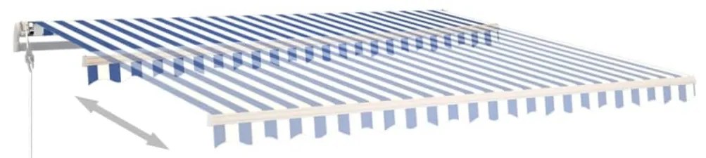 Toldo retrátil automático 450x350 cm azul e branco