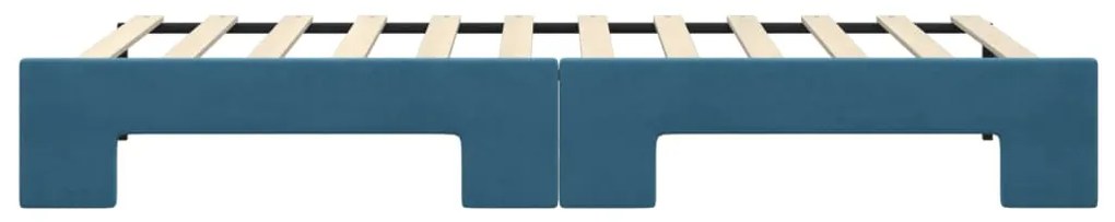 Sofá-cama com gavetão 90x200 cm veludo azul