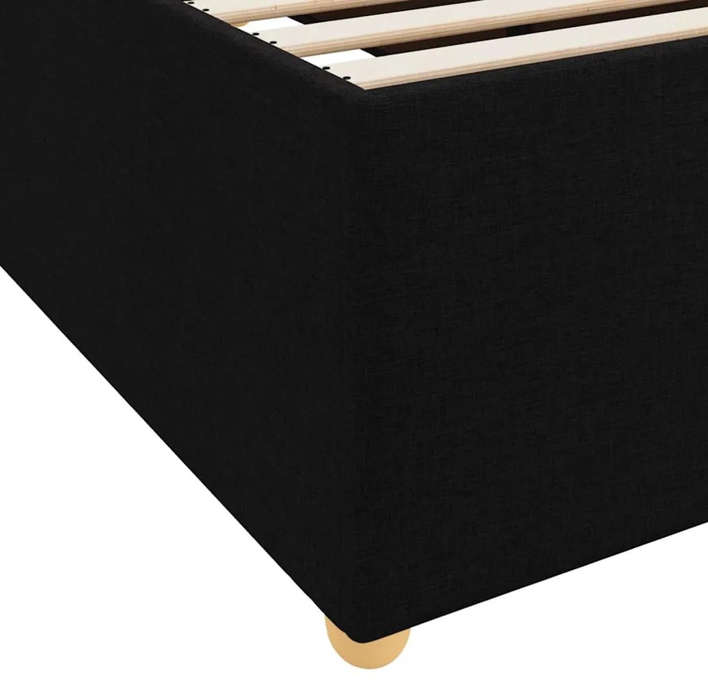Estrutura de cama com colchão Outros Preto 140 x 200 cm tecido