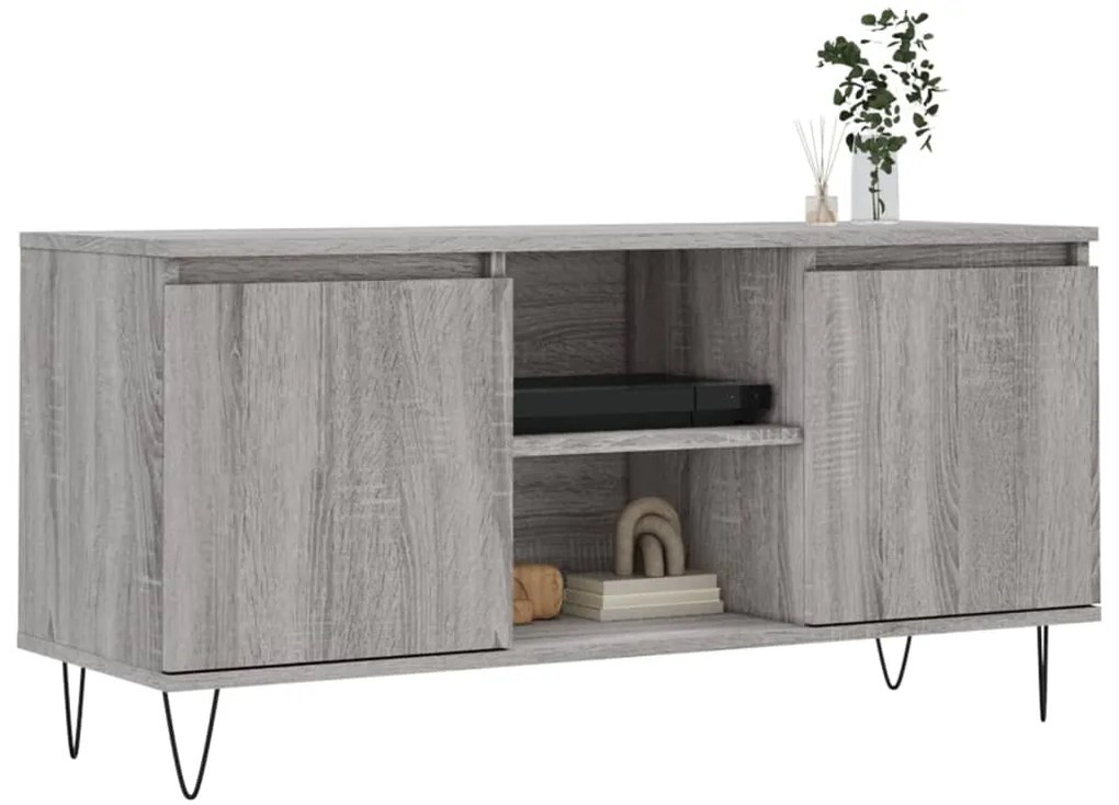 Móvel de TV 104x35x50 cm derivados de madeira cinzento sonoma