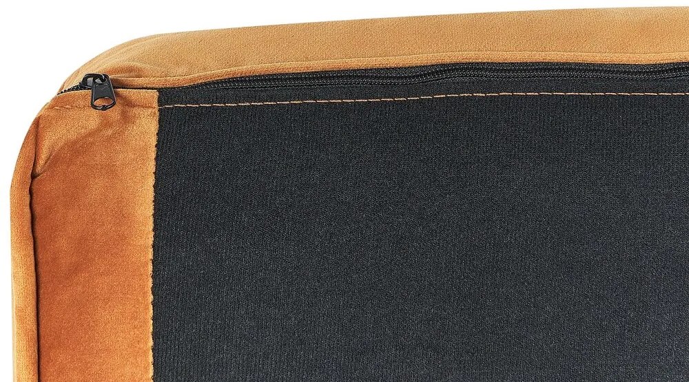 Chaise-longue à esquerda em veludo laranja MIRAMAS Beliani