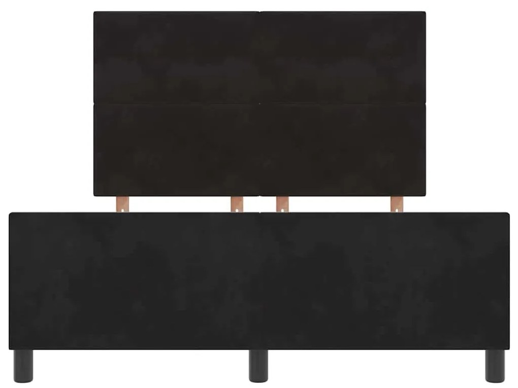 Estrutura de Cama de Veludo Preto vidaXL 160x200 cm