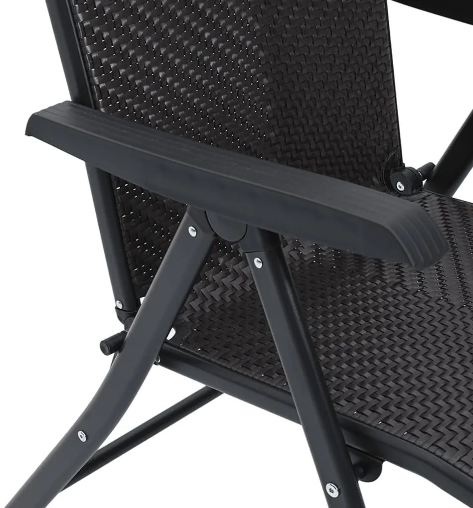 Cadeiras de jardim dobráveis 8 pcs vime PE cor preto café