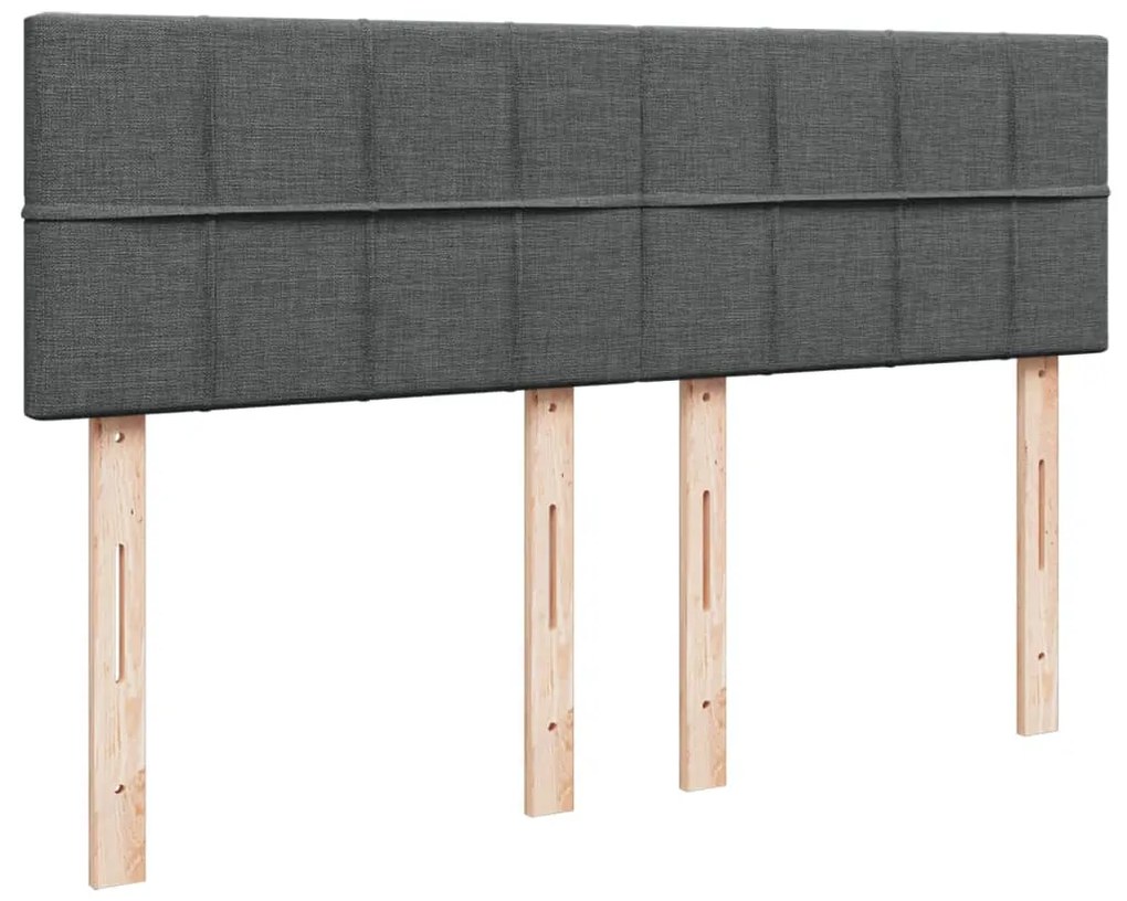 Cama com molas/colchão 140x190 cm tecido cinzento-escuro