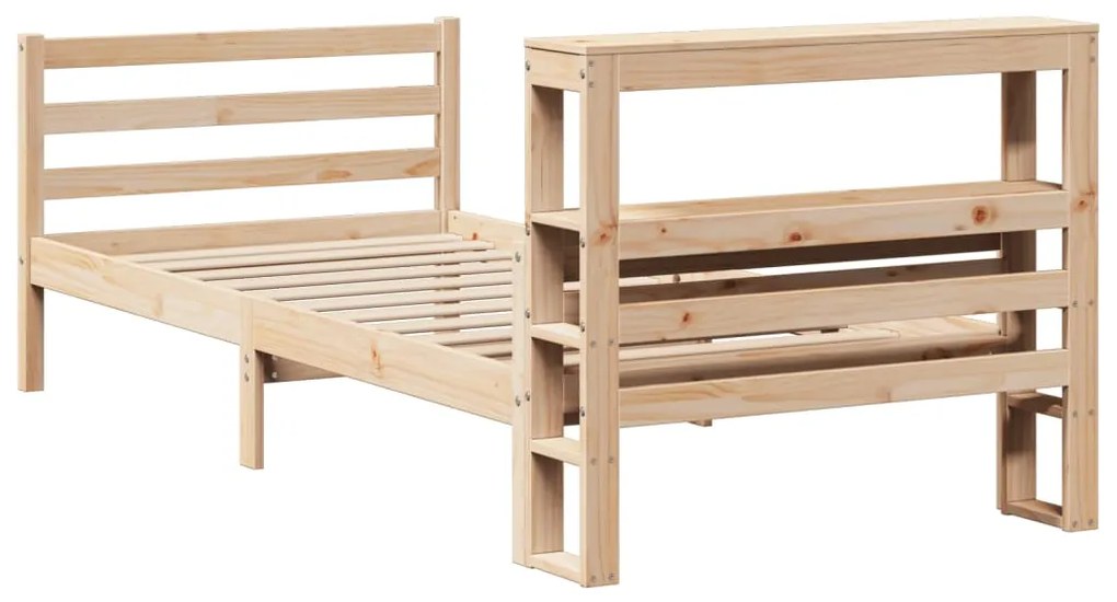 Estrutura de cama com cabeceira 90x200 cm pinho maciço