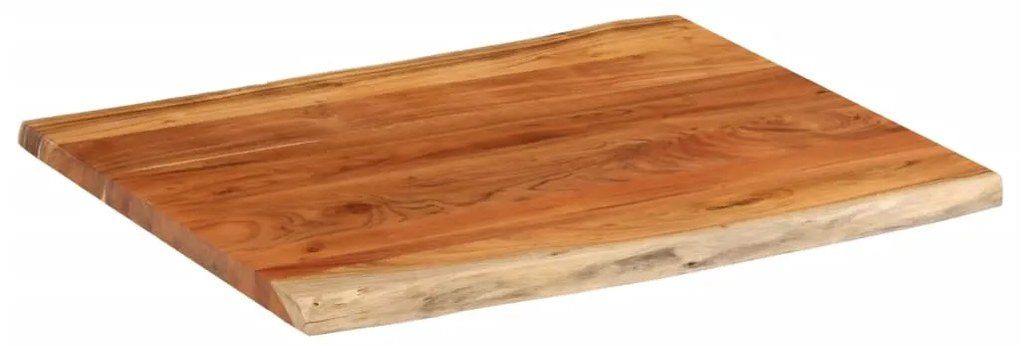 Tampo de mesa retangular borda viva 90x80x3,8 cm acácia maciça