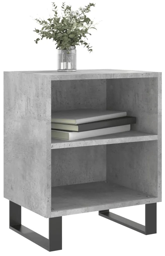 Mesas cabeceira 2pcs 40x30x50cm derivados madeira cinza-cimento