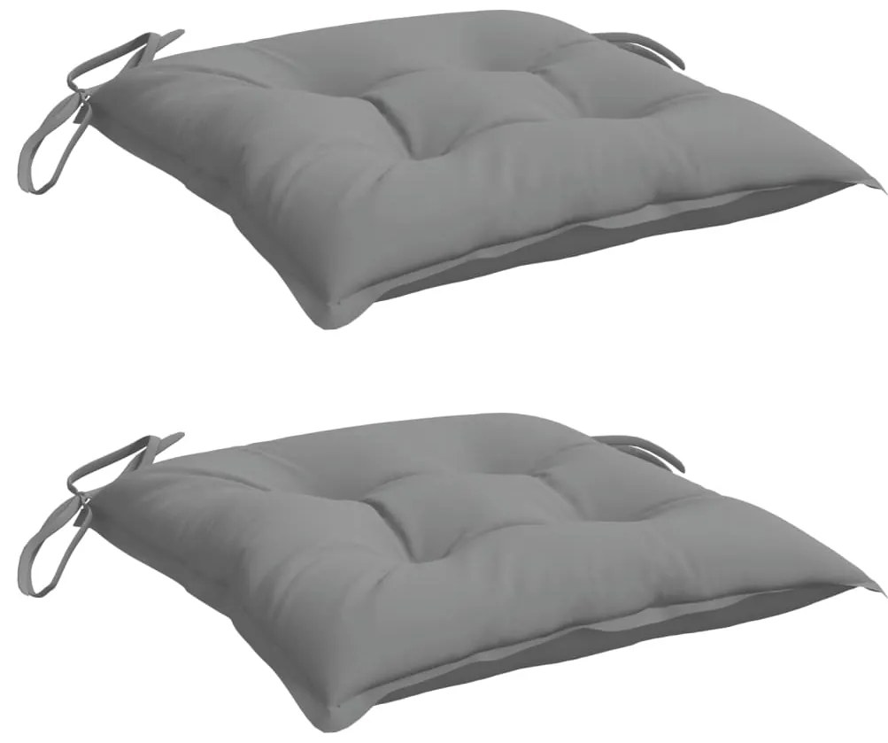 Almofadões de cadeira 2 pcs 40x40x7 cm tecido oxford cinza