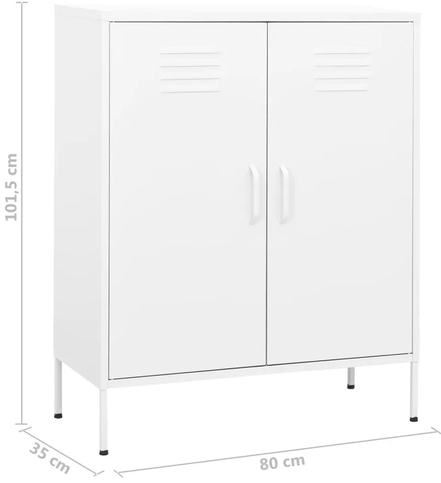 Armário de arrumação aço 80x35x101,5 cm branco