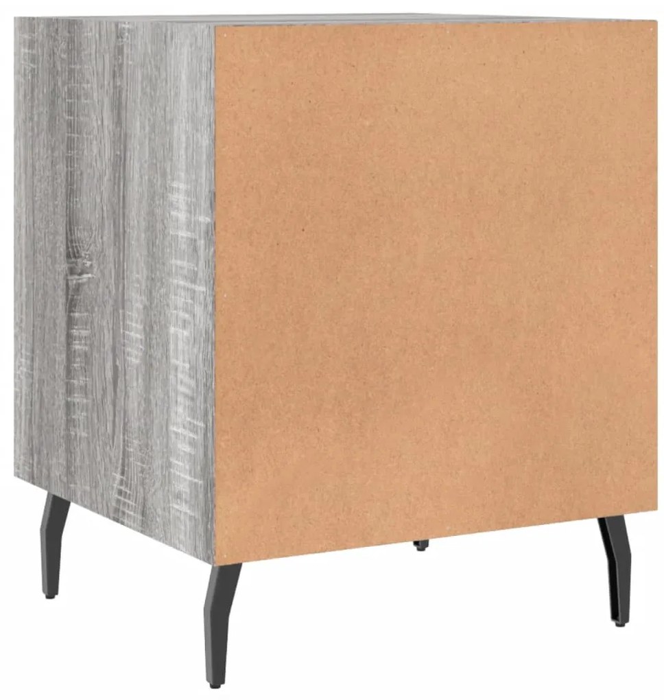 Mesa cabeceira 40x40x50 cm derivados de madeira cinzento sonoma
