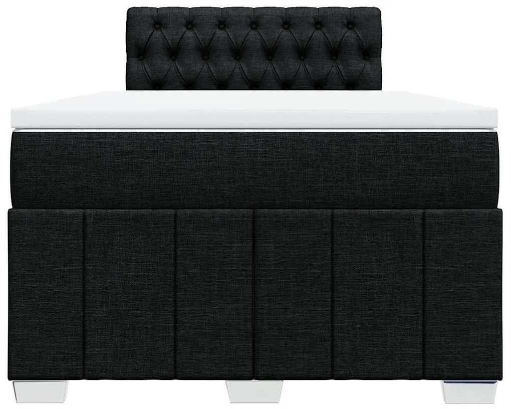 Cama com molas/colchão 120x200 cm tecido preto