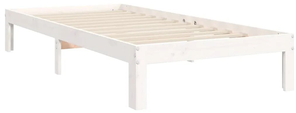 Cama sem colchão 90x200 cm madeira de pinho maciça branco