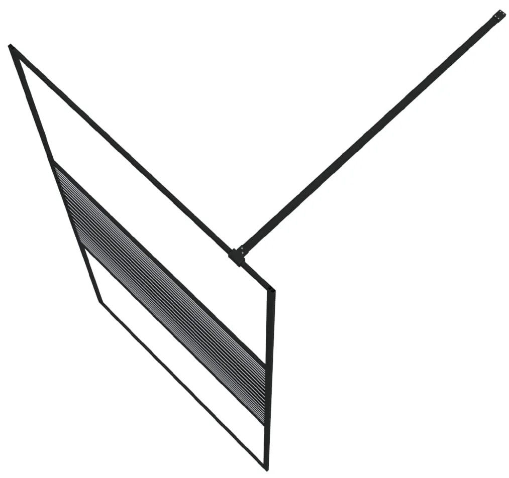 Divisória de chuveiro c/ vidro ESG transparente 100x195cm preto