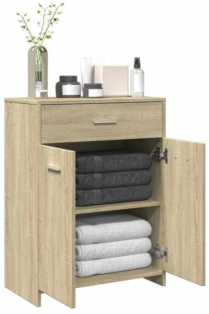 vidaXL Armário casa de banho 60x33x80 cm contrapl. carvalho sonoma