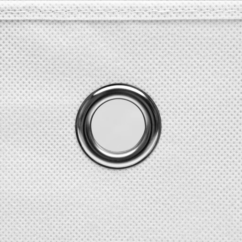 Caixas de arrumação com tampas 10 pcs 32x32x32 cm tecido branco
