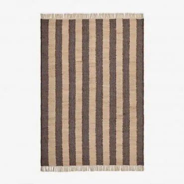 Alfombra Retangular Em Juta E Algodão Serilda Castanho Café & 160 X 230 Cm - Sklum