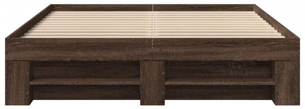 Estrutura de cama 135x190cm derivados madeira carvalho castanho