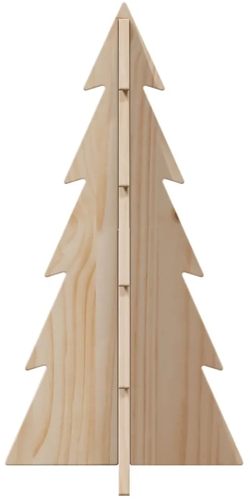 Árvore de Natal decorativa 59,5 cm madeira de pinho maciça