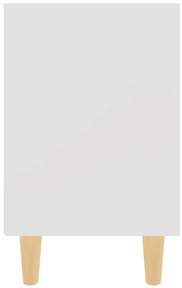 Mesas de cabeceira pernas madeira maciça 2pcs 40x30x50cm branco