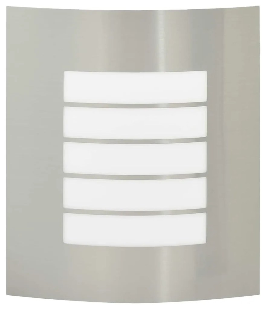 Luz de Parede Exterior 2 pcs Prata Aço Inoxidável IP44