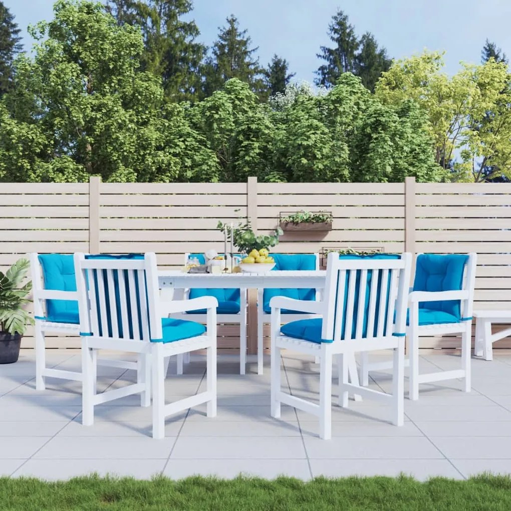 314292 vidaXL Almofadões lombares p/ cadeiras de jardim 6pcs tecido azul