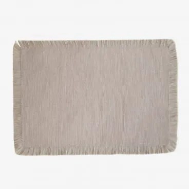 Toalhete Individual Em Algodão Nedeliya Cinzento Areia - Sklum