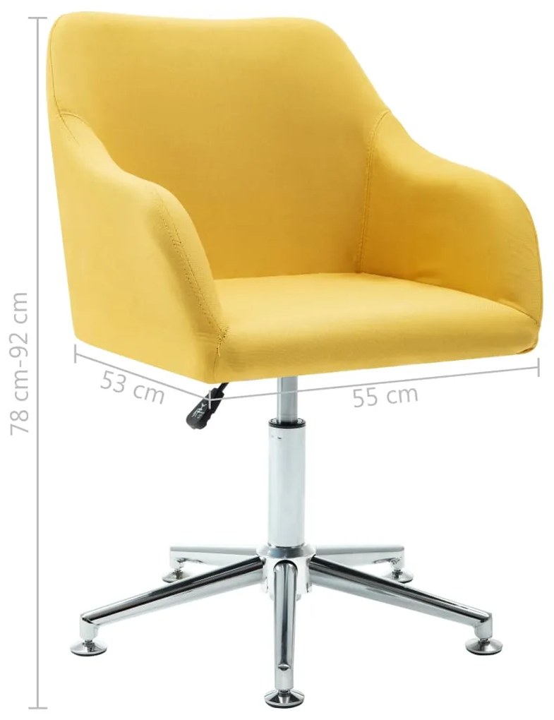 Cadeiras de jantar giratórias 2 pcs tecido amarelo