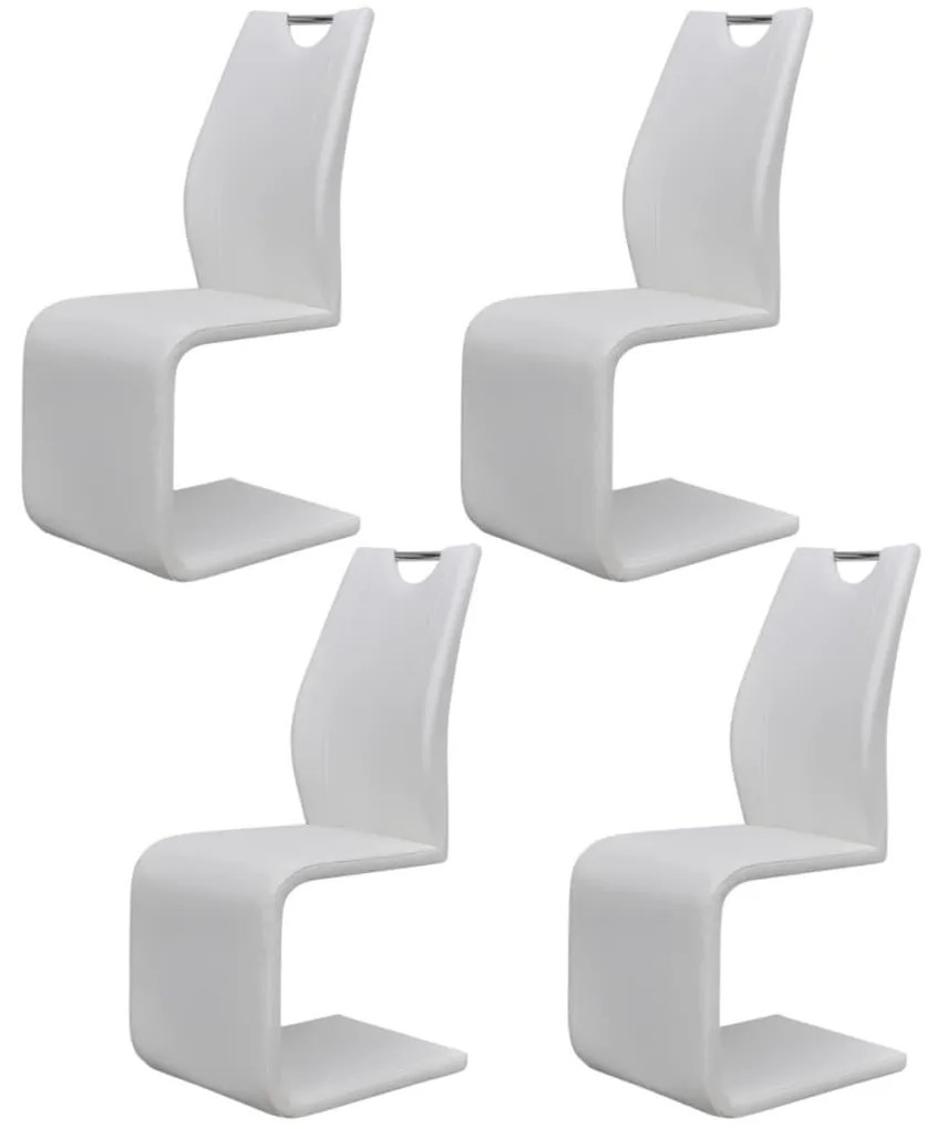 vidaXL Cadeiras de jantar 4 pcs couro artificial branco
