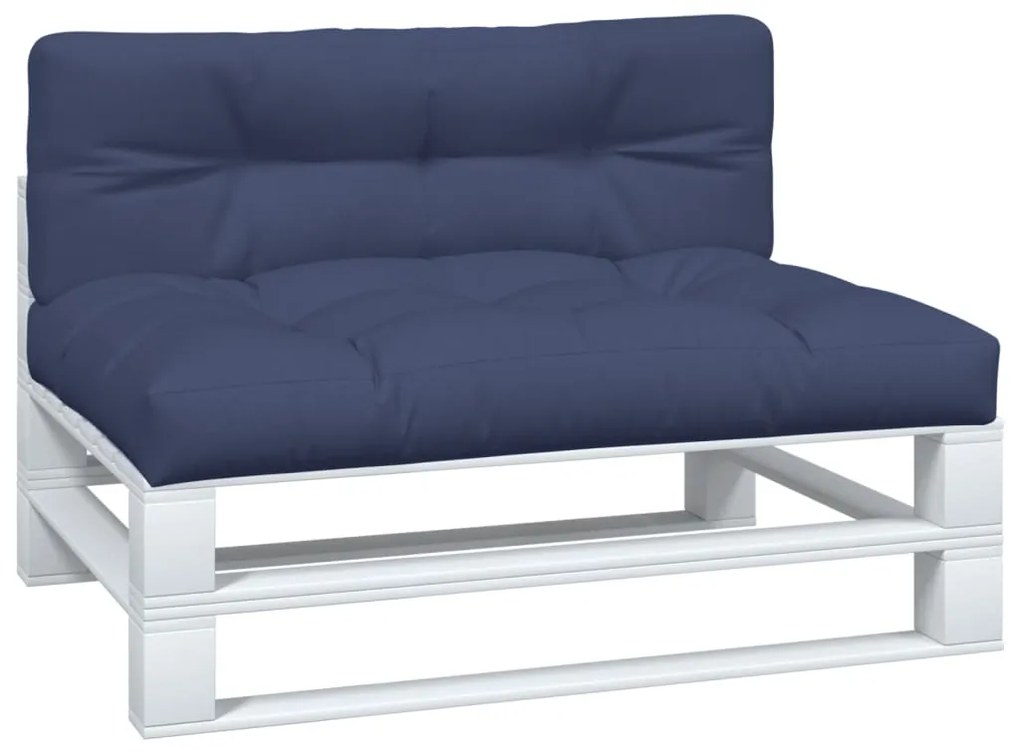 Almofadões para sofá de paletes 2 pcs tecido azul-marinho