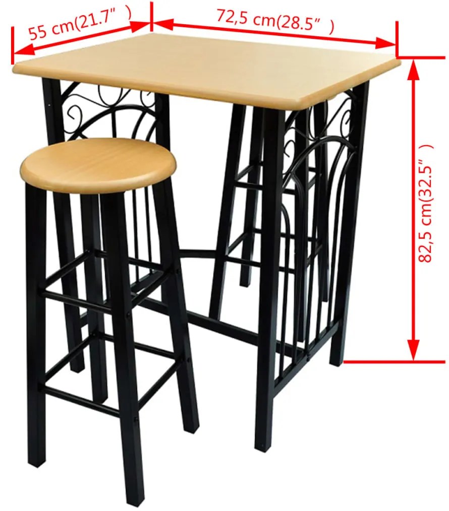 Conjunto de jantar com mesa madeira bronze e aço preto