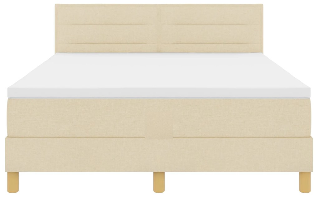 Cama Box Spring com Colchão Creme 160x200 cm Tecido