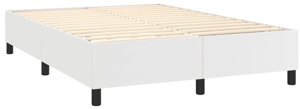 Estrutura de cama 140x200 cm couro artificial branco