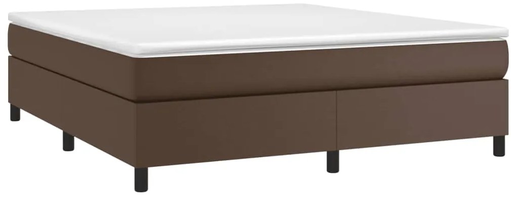 Estrutura de cama 160x200cm couro artificial castanho