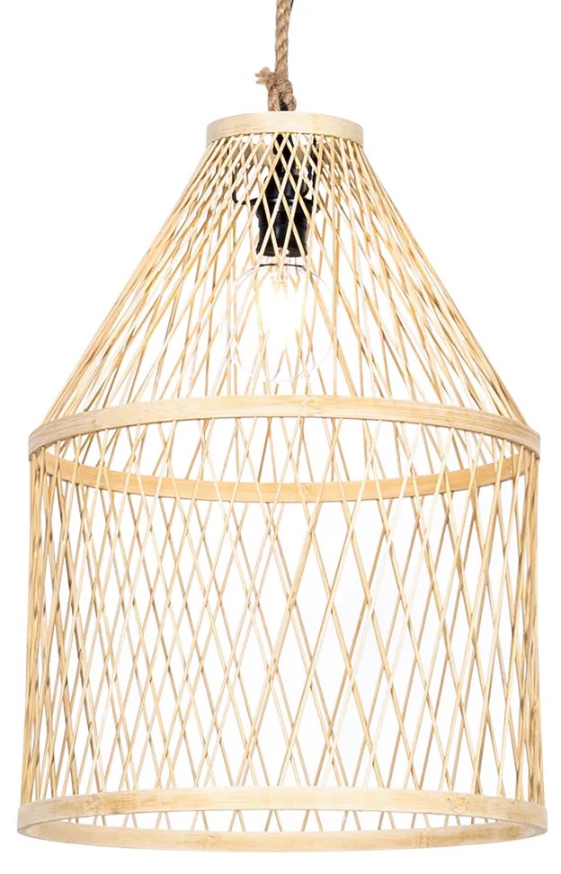 Candeeiro de suspensão para exterior rústico em vime 40x55 cm - Calamus Rústico