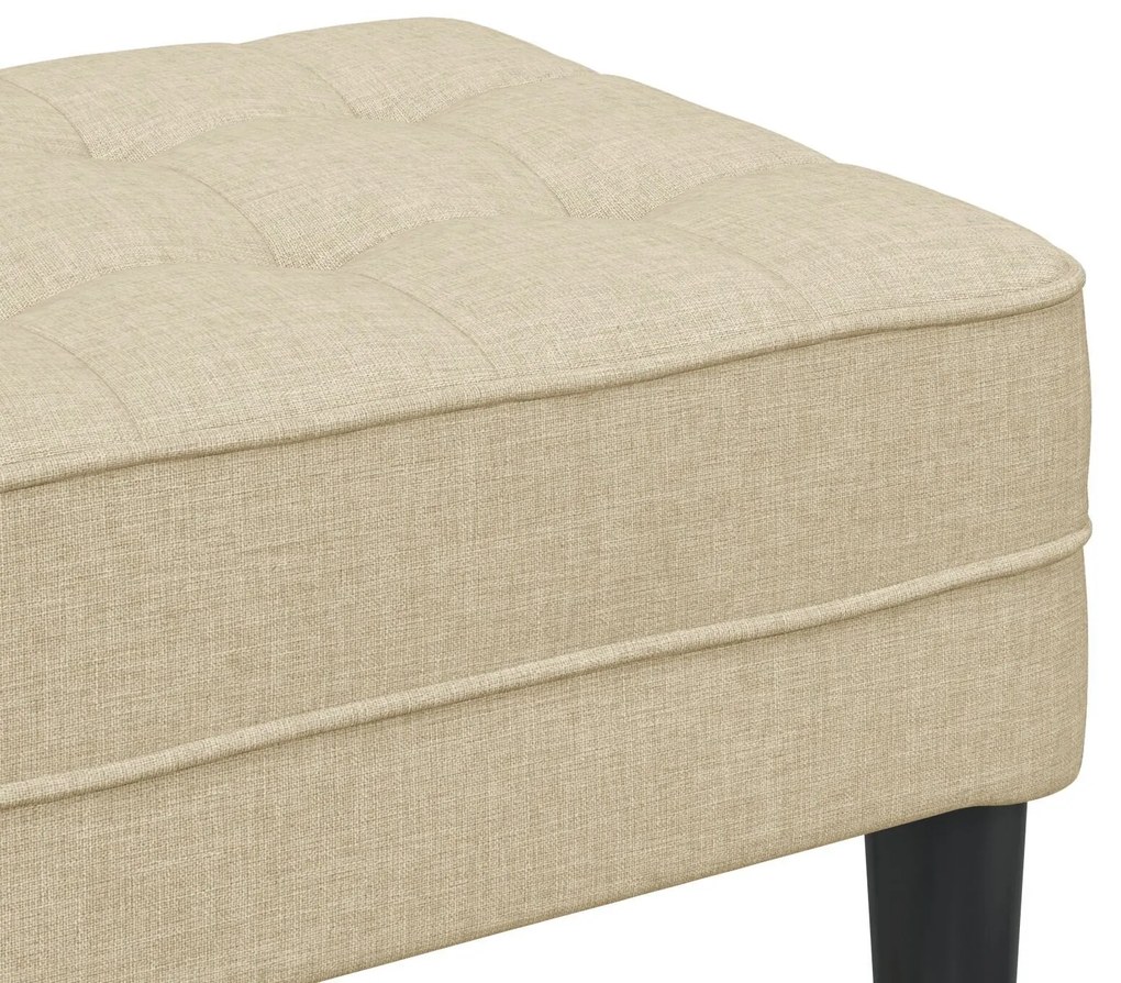 Banco vidaXL Creme 113x57x39 cm Tecido