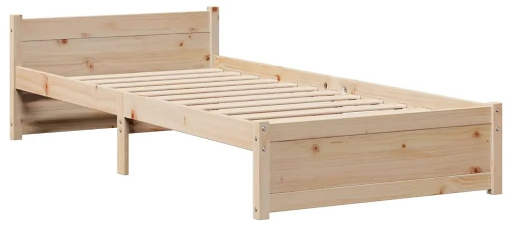 Estrutura de cama com cabeceira 100x200cm pinho maciço