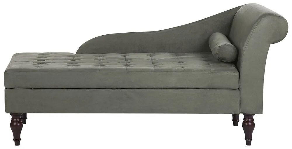 Chaise-longue à direita com arrumação em tecido cinzento PESSAC II Beliani