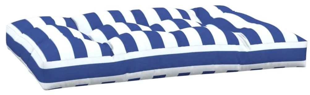Almofadão para sofá de paletes 120x80x12 cm tecido azul/branco