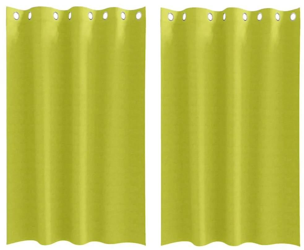 Cortinas com cortinas 2 pcs Verde maçã 175 x 140 cm Poliéster