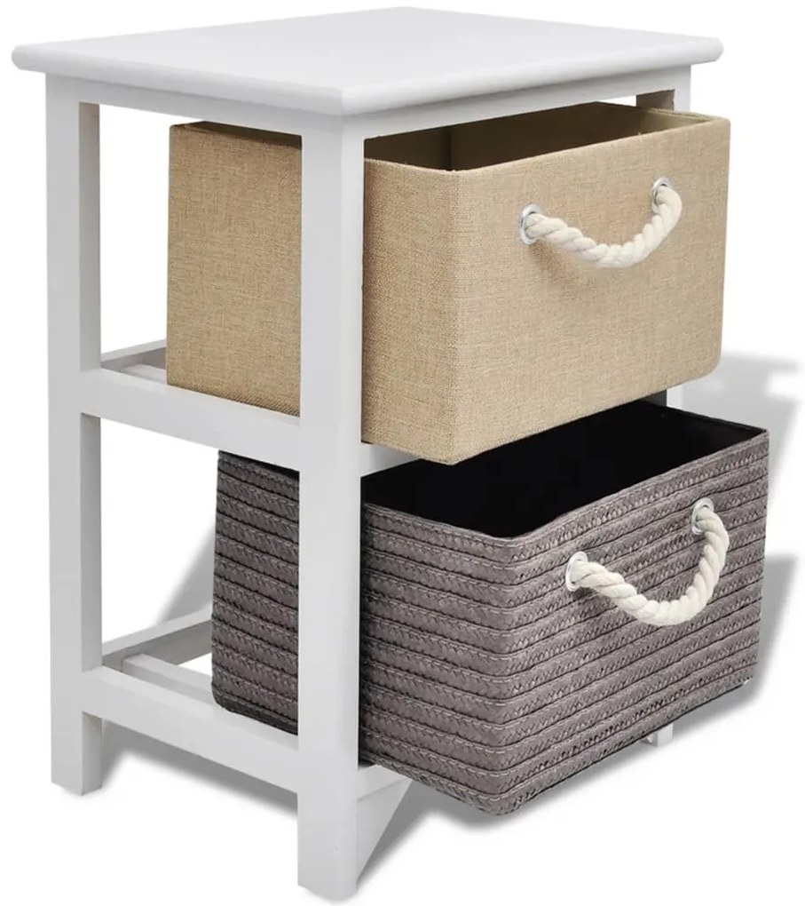Mesa de cabeceira, 2 pcs, madeira