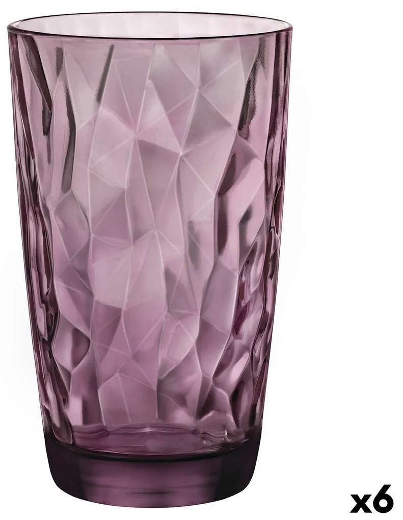 Copo Bormioli Rocco Diamond Roxo Vidro (470 Ml) (6 Unidades)