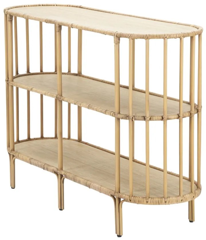 MESA CONSOLA PANAMA 3 PRATELE 120X37,5X80 CM CASTANHO