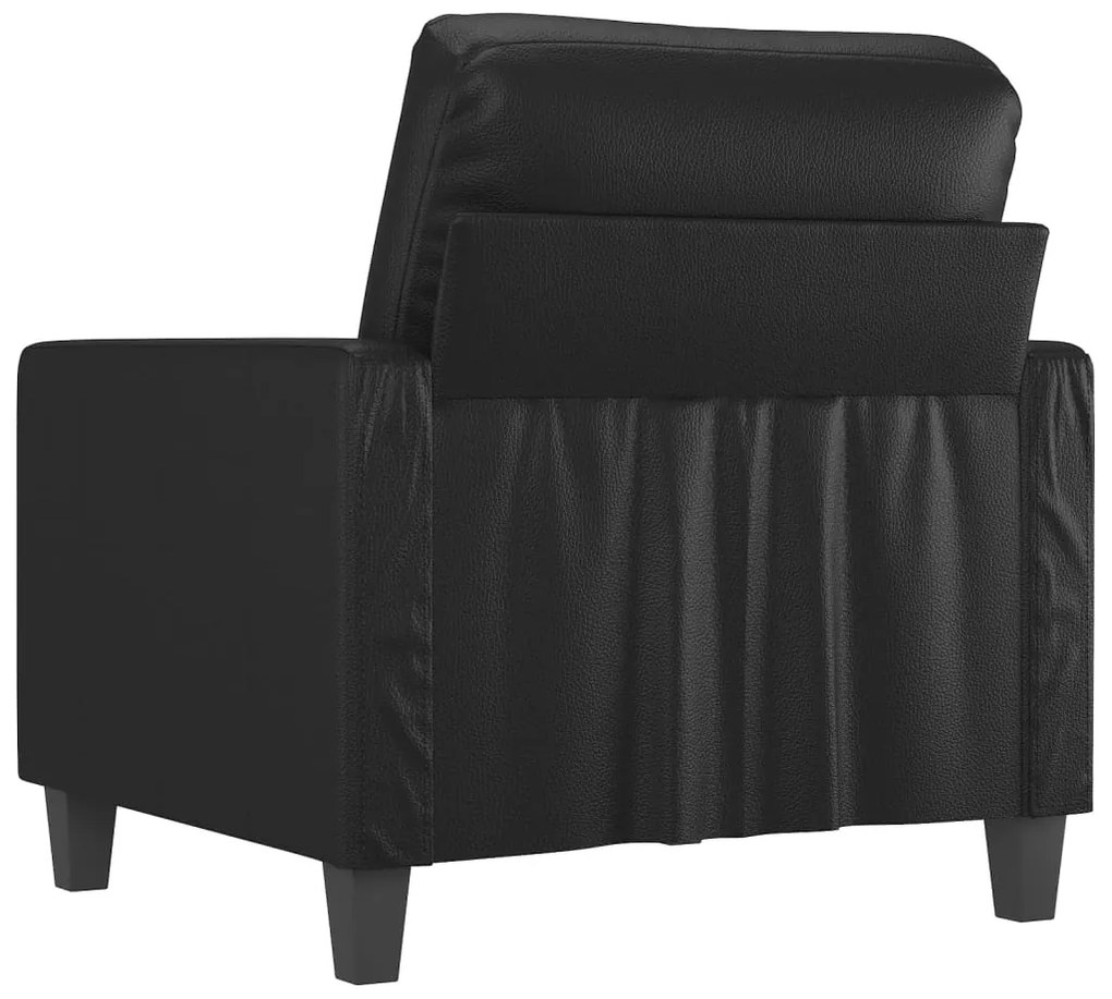 Poltrona couro artificial 60 cm preto