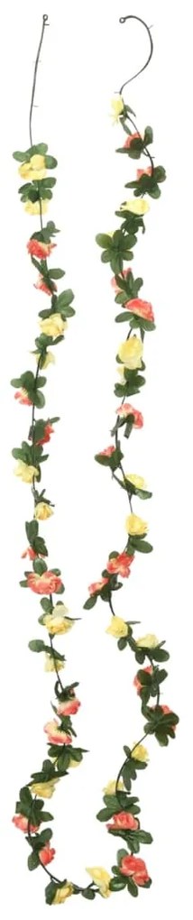 Grinaldas de flores de Natal 6 pcs 250 cm vermelho pôr-do-sol