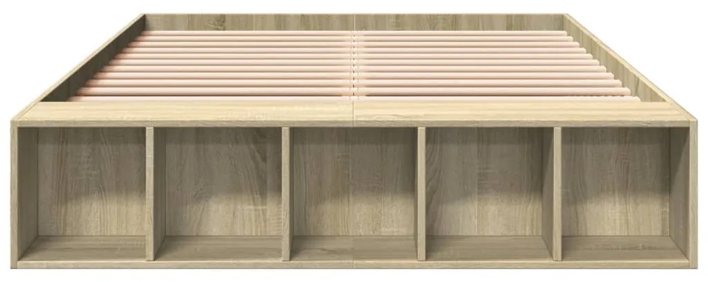 Estrutura de cama 140x190 cm derivados madeira carvalho sonoma