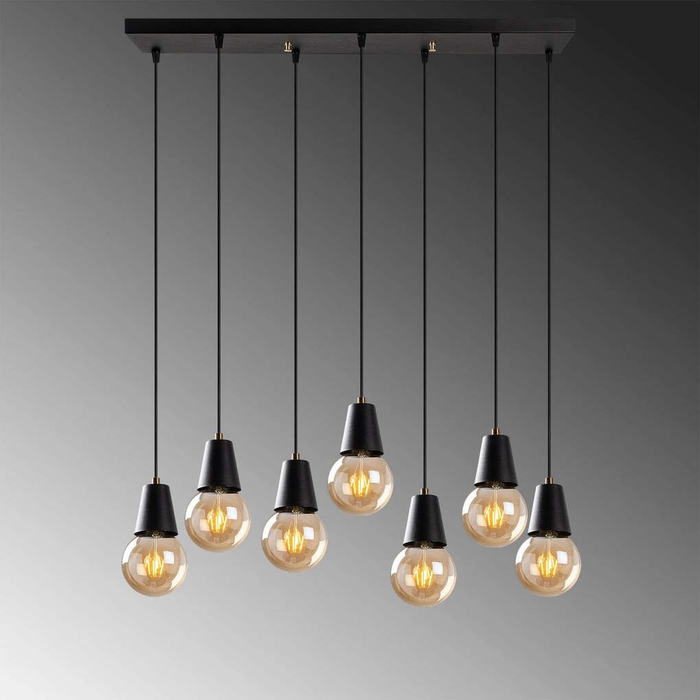 Candeeiro de Teto Fes – Preto – 80 x 24 cm